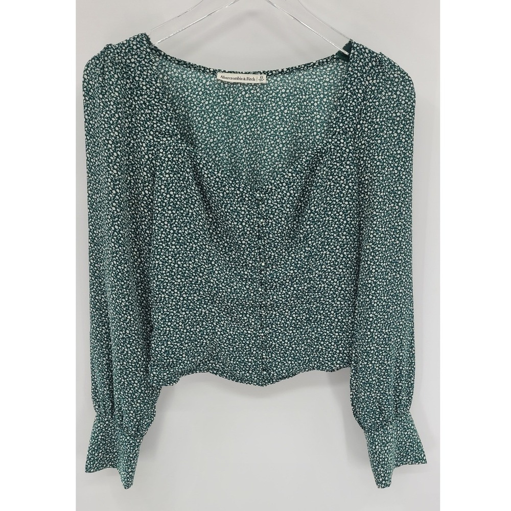 Abercrombie Fitch Y2K Babydoll Top XS Crop Floral Boho Milkmaid Cottagecore‎